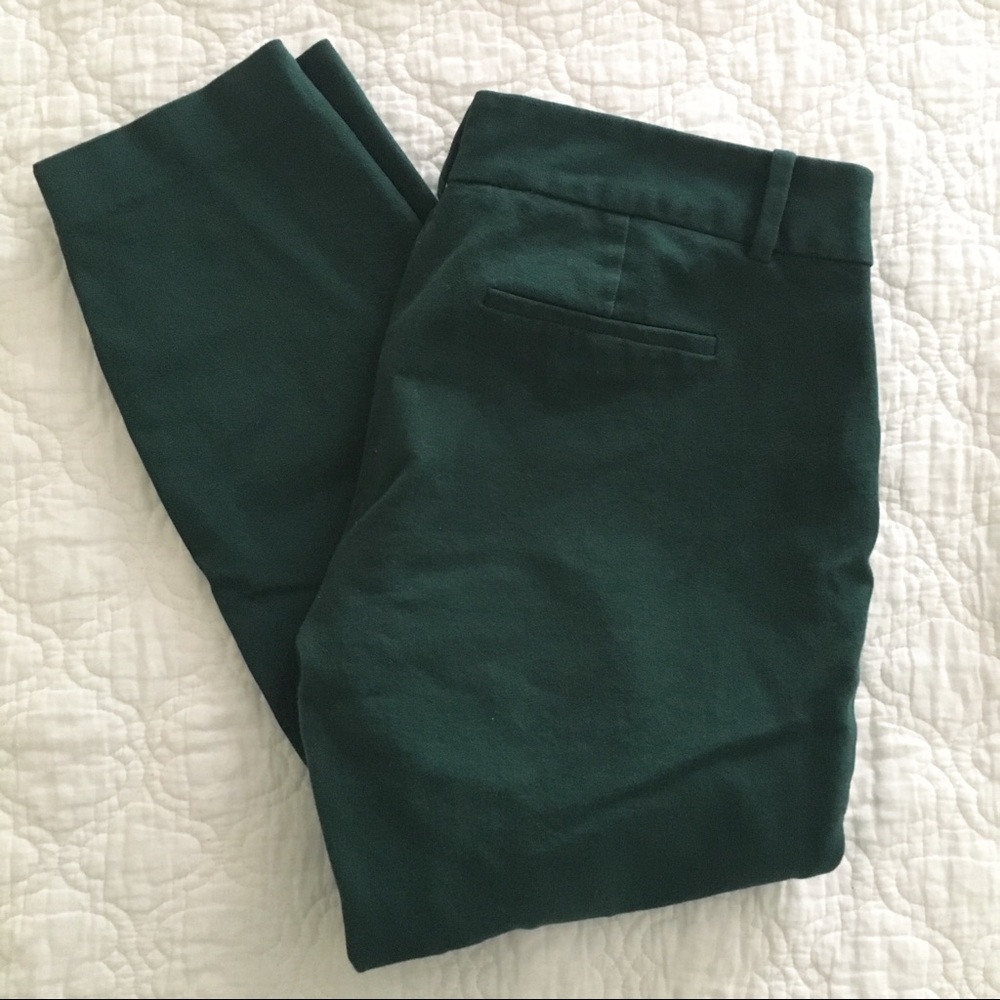 J. Crew Green Minnie Twill Cropped Pants